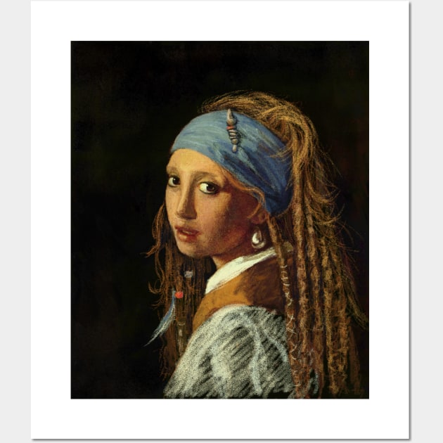 Pirate girl with a pearl earring Wall Art by in_pictures